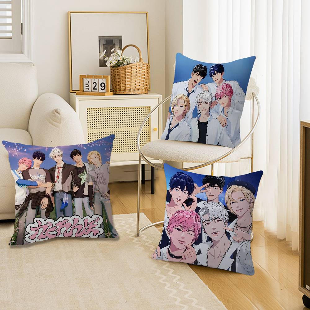 Home Textiles Group - ปลอกหมอนอิงโพลีเอสเตอร์ของกลุ่มดนตรีเสมือนจริง PLAVE จากเกาหลีใต้ หมอนอิงตกแต่ง หมอนอิงสำหรับตกแต่งบ้าน