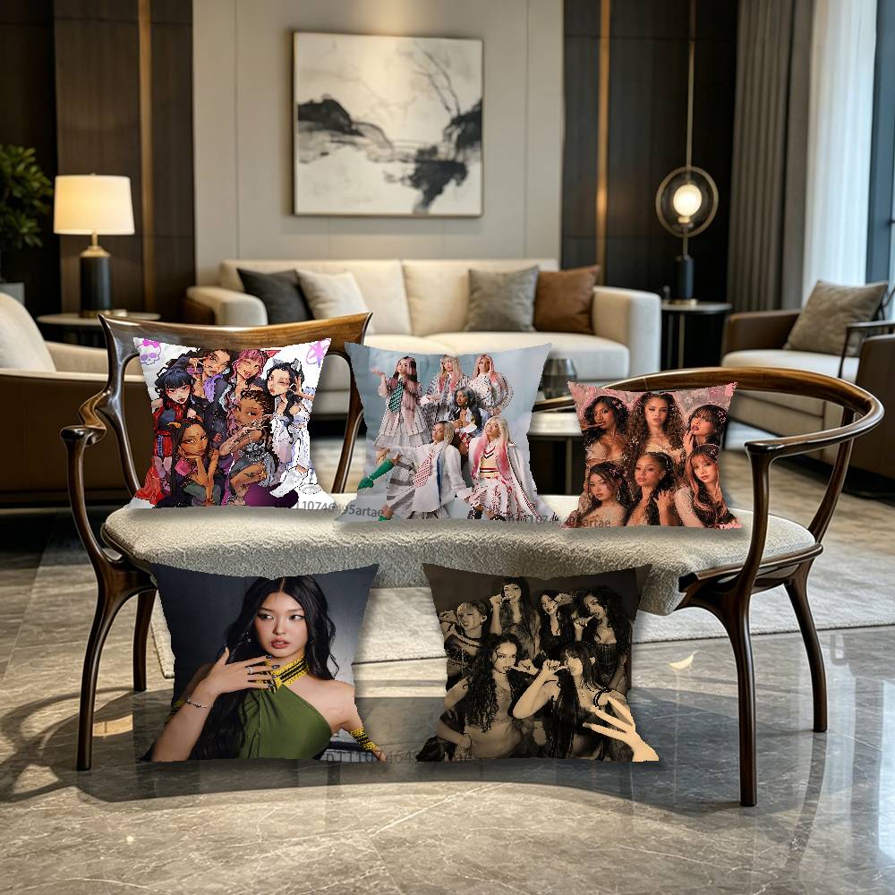Home Textiles Group - หมอนอิงรูปวงเกิร์ลกรุ๊ป K-Katseye สำหรับโซฟา เก้าอี้ ตกแต่ง/ตกแต่งบ้านสไตล์โมเดิร์น หมอนอิงพิมพ์ลาย