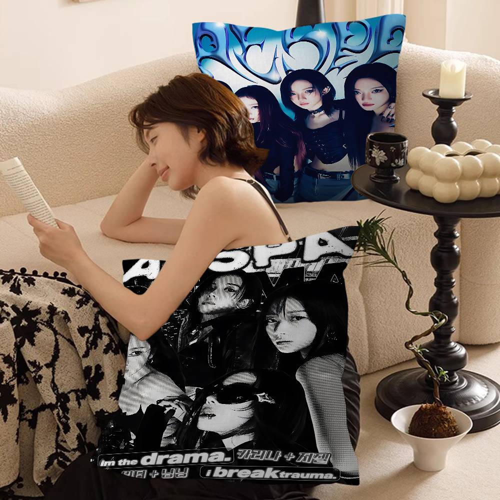 Home Textiles Group - เคป๊อป เอ-เอสปา หมอนอิงสำนักงาน ปลอกหมอนอิงในรถยนต์ 45X45 ซม.
