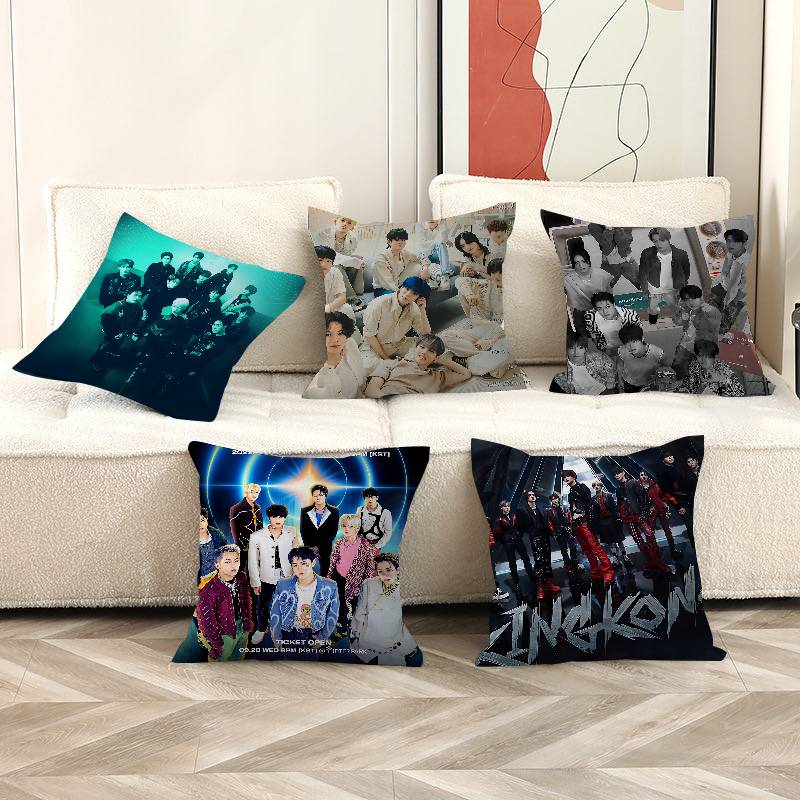 Home Textiles Group - ปลอกหมอนอิงตกแต่งลายวง Kpop T-TREASURE สำหรับโซฟาและตกแต่งบ้าน