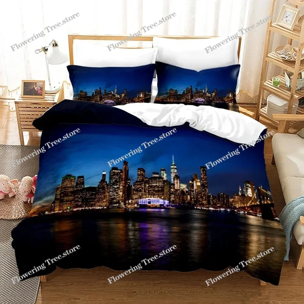 ชุดเครื่องนอนลายวิวกลางคืนเมือ - Home Textiles New York บทวิจารณ์และราคา