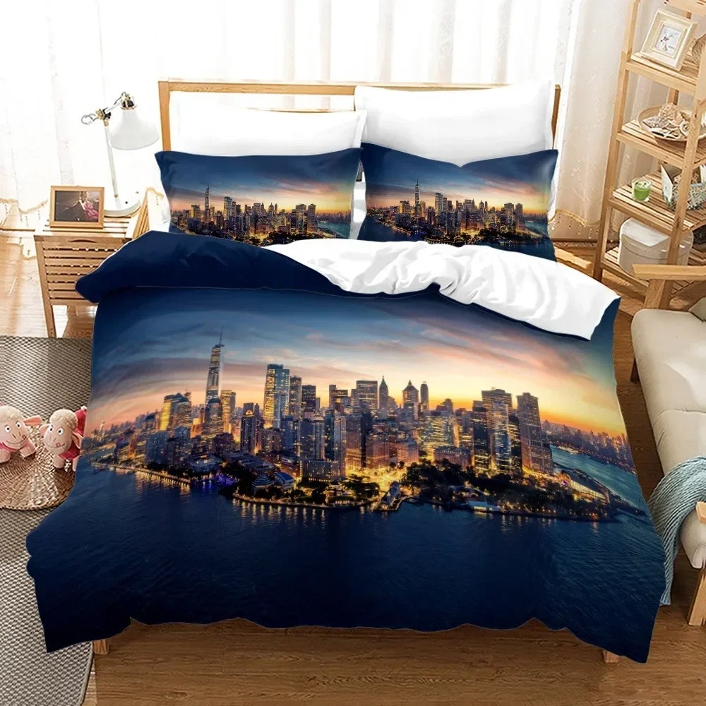 ชุดเครื่องนอนลายวิวกลางคืนเมือ - Home Textiles New York บทวิจารณ์และราคา