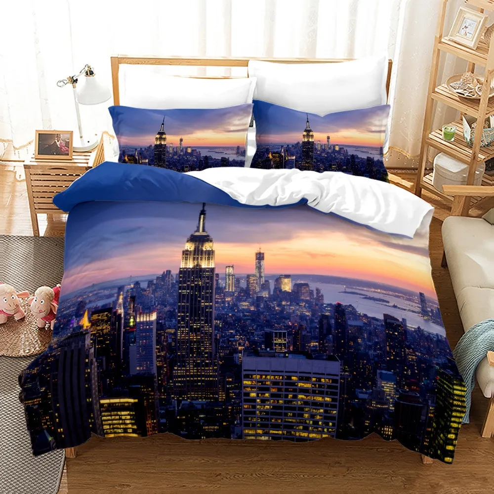 ชุดเครื่องนอนลายวิวกลางคืนเมือ - Home Textiles New York บทวิจารณ์และราคา