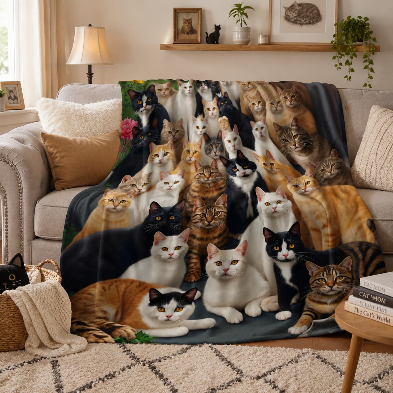 ผ้าห่มนุ่มลายแมว 1 ผืน เหมาะสำ - Home Textiles Group บทวิจารณ์และราคา